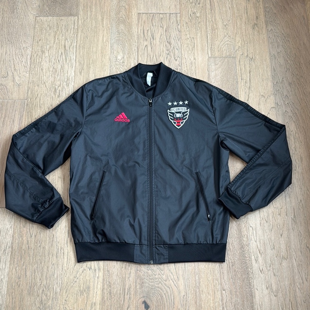 EUC Adidas MLS D.C. United Black Anthem Jacket Black/Red DP5020 Size Medium